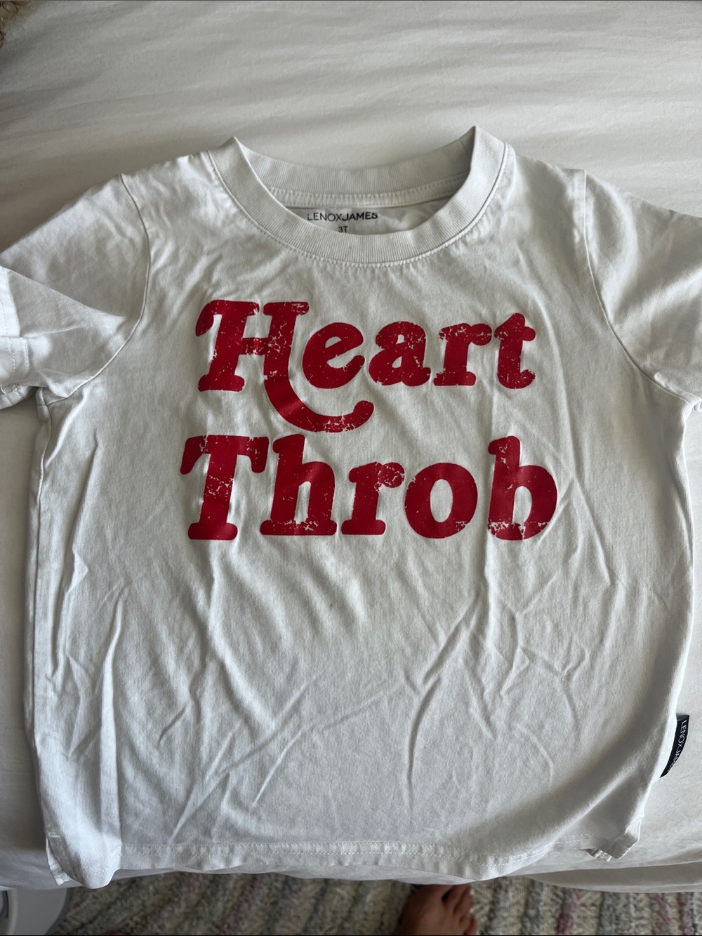 Lenox James White Short-Sleeve 'Heart Throb' Graphic Tee for Kids